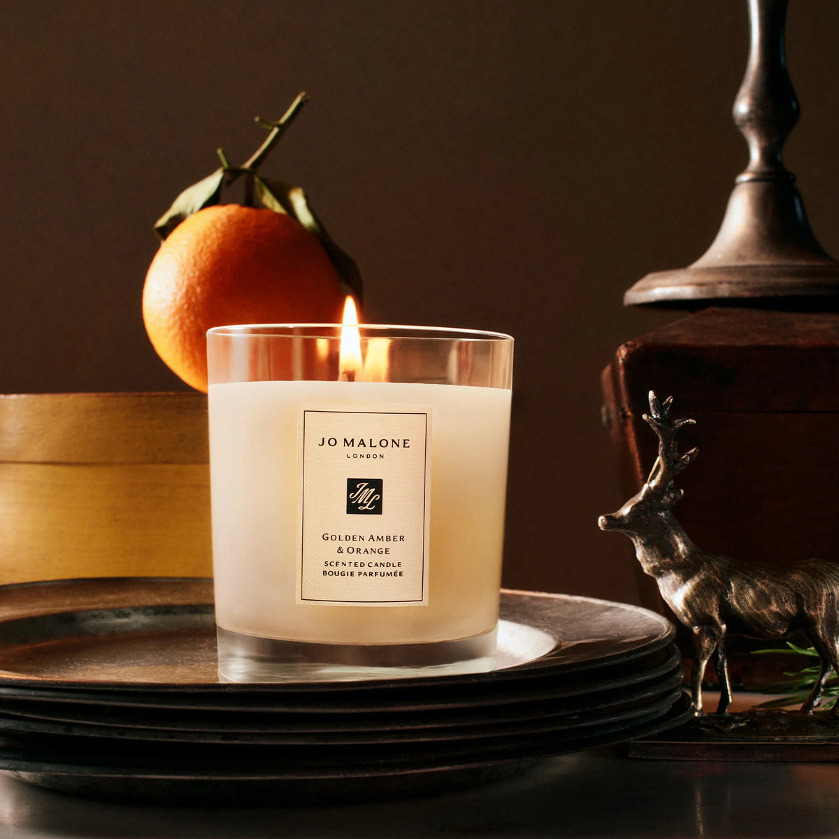 Golden Amber & Orange Classic Candle